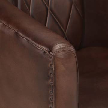 Luxurious Light Brown Real Leather Tub Chair | Hipo Market