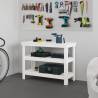 Work Bench White 110.5x50x80 cm Solid Wood Pine Colour white Size 110.5 x 50 x 80 cm Quantity in Package 1 