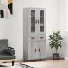 Highboard Grey Sonoma 69.5x34x180 cm Engineered Wood Colour grey sonoma Quantity in Package 1 Model 2 doors 2 drawers 