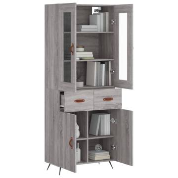 Stylish Highboard Grey Sonoma 69.5x34x180 cm - HipoMarket UK