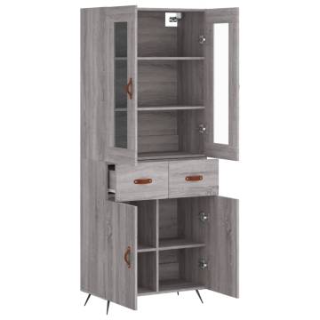 Stylish Highboard Grey Sonoma 69.5x34x180 cm - HipoMarket UK