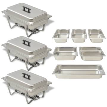 3 Piece Stainless Steel Chafing Dish Set | Keep Food Warm