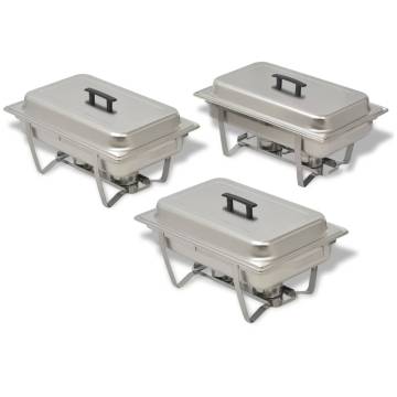 3 Piece Stainless Steel Chafing Dish Set | Keep Food Warm