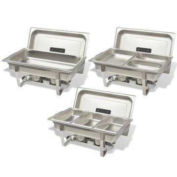 3 Piece Stainless Steel Chafing Dish Set | Keep Food Warm