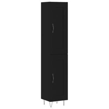 Stylish Highboard Black 34.5x34x180 cm - Hipomarket