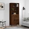 Highboard Brown Oak 69.5x34x180 cm Engineered Wood Colour brown oak Quantity in Package 1 Model 1 wood door 3 drawers 