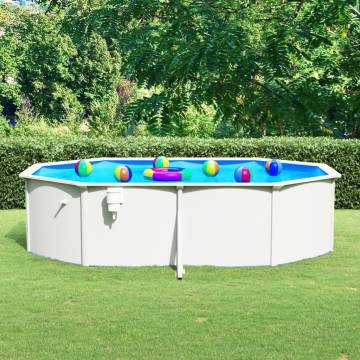 Oval Steel Wall Swimming Pool 490x360x120 cm - Hipomarket UK