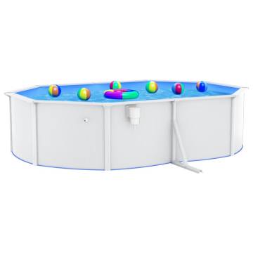 Oval Steel Wall Swimming Pool 490x360x120 cm - Hipomarket UK