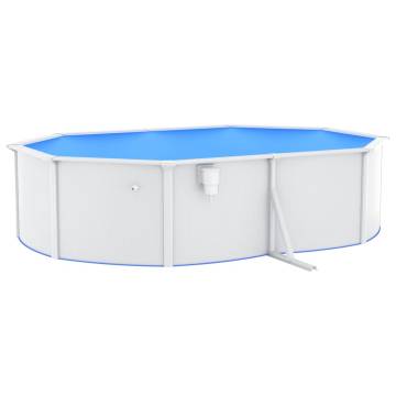 Oval Steel Wall Swimming Pool 490x360x120 cm - Hipomarket UK