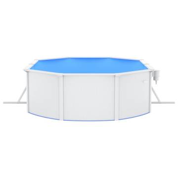 Oval Steel Wall Swimming Pool 490x360x120 cm - Hipomarket UK