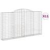 Arched Gabion Baskets - 11 pcs Galvanised Iron Garden Barrier