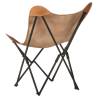 Foldable Butterfly Chair - Brown Real Leather | Hipo Market