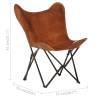 Foldable Butterfly Chair - Brown Real Leather | Hipo Market