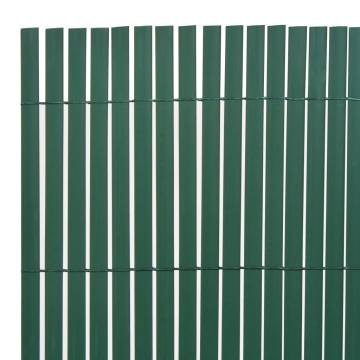 Double-Sided Garden Fence 110x400 cm - Durable Green PVC