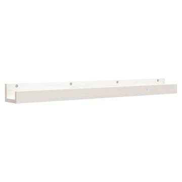 Wall Shelves 2 pcs White - Solid Pine Wood | HipoMarket