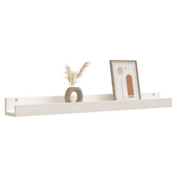 Wall Shelves 2 pcs White - Solid Pine Wood | HipoMarket