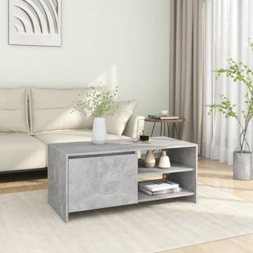 Modern Concrete Grey Coffee Table - 102x50x45 cm