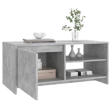 Modern Concrete Grey Coffee Table - 102x50x45 cm