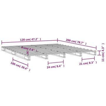 Pallet Bed 120x200 cm - Solid Pine Wood | Hipomarket