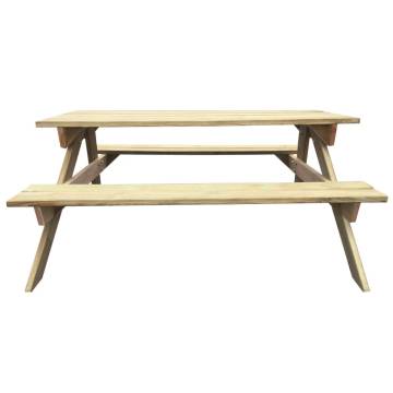 Wooden Picnic Table 150x135 cm - Durable & Easy Assembly