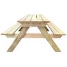 Wooden Picnic Table 150x135 cm - Durable & Easy Assembly