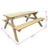 Wooden Picnic Table 150x135 cm - Durable & Easy Assembly