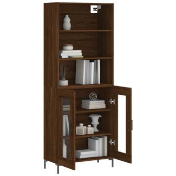 Stylish Highboard Brown Oak - 69.5x34x180 cm | HipoMarket