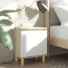 Bed Cabinet with Solid Wood Legs Sonoma Oak & White 40x30x50cm Colour sonoma oak and white Quantity in Package 1 