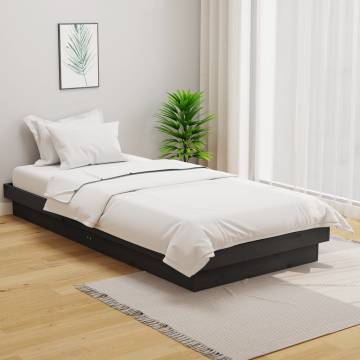 Grey Solid Wood Bed Frame 100x200 cm - Stylish & Durable