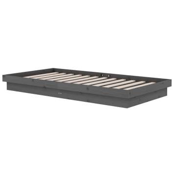 Grey Solid Wood Bed Frame 100x200 cm - Stylish & Durable