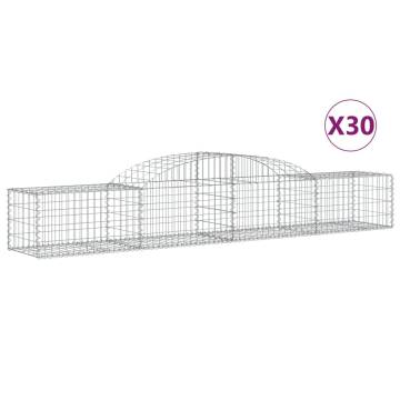 Arched Gabion Baskets - 30 pcs Galvanised Iron 300x50x40/60 cm