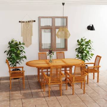 7 Piece Teak Garden Dining Set - Durable & Stylish