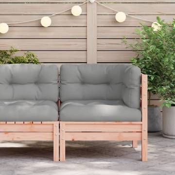 Garden Sofa Corner with Cushions - Solid Douglas Wood