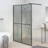 Walk-in Shower Screen 140x195 cm Dark Tempered Glass Colour black Size 140 x 195 cm 