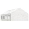 Gazebo with Roof White 8.92x5.88x3.75 m Polyethylene Size 8.92 x 5.88 x 3.75 m 