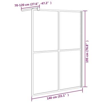 Walk-in Shower Screen 140x195 cm - Dark Tempered Glass