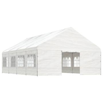 Gazebo with Roof White 8.92x5.88m - Durable & Stylish Shelter