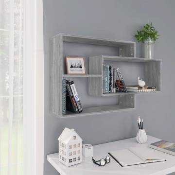 Wall Shelf Grey Sonoma - Engineered Wood | HipoMarket UK