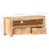 Elegant Solid Mango Wood TV Cabinet | 90x30x40 cm