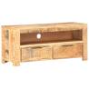 Elegant Solid Mango Wood TV Cabinet | 90x30x40 cm