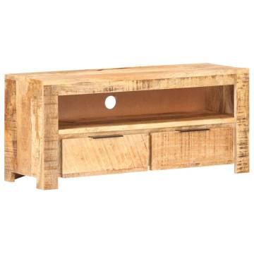 Elegant Solid Mango Wood TV Cabinet | 90x30x40 cm