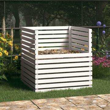 Composter White 100x100 cm - Durable Solid Pine Wood