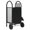 Firewood Cart Black 30x35x81 cm - Sturdy Steel Log Trolley