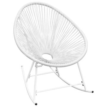 Outdoor Rocking Chair - White Poly Rattan for Home & Garden