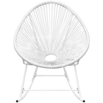 Outdoor Rocking Chair - White Poly Rattan for Home & Garden