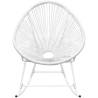 Outdoor Rocking Chair - White Poly Rattan for Home & Garden