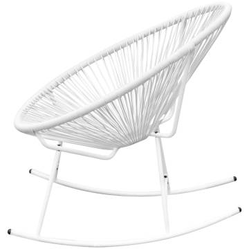 Outdoor Rocking Chair - White Poly Rattan for Home & Garden