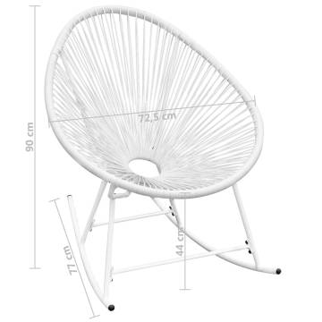 Outdoor Rocking Chair - White Poly Rattan for Home & Garden