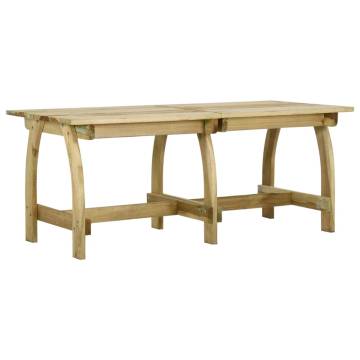 Sturdy Garden Table - 220x74x75 cm Impregnated Pinewood