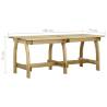 Sturdy Garden Table - 220x74x75 cm Impregnated Pinewood